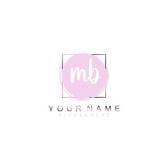 MB Initial handwriting logo template vector