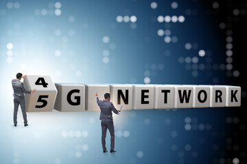 Businessman in transition from 4G to 5G