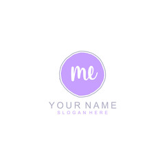 ME Initial handwriting logo template vector