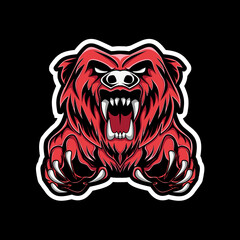 Bear mascot logo design vector