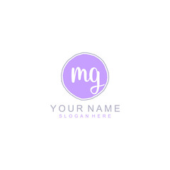 MG Initial handwriting logo template vector