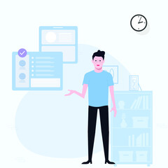 Cartoon businessman with vector illustration