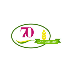 70 Anniversary celebration vector template design illustration