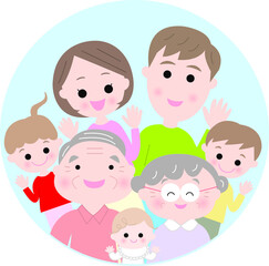 三世代家族円形