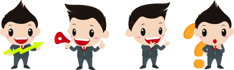 Cartoon businessman with vector illustration
