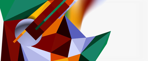 Trendy 3d geometric composition, design template for business or technology presentation, internet poster or web brochure cover