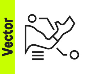 Black line Prosthesis hand icon isolated on white background. Futuristic concept of bionic arm, robotic mechanical hand. Vector.