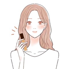 女性　コンシーラー　持つ