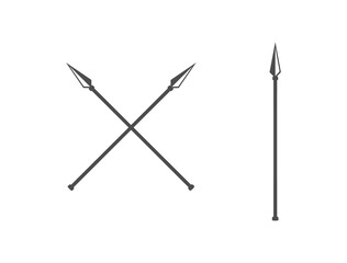 the spear icon. vector flat icon - obrazy, fototapety, plakaty