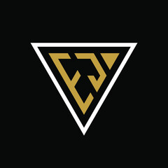Initial letter EJ triangle logo design