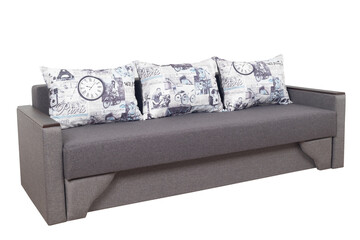 Gray sofa isolated on a white background.