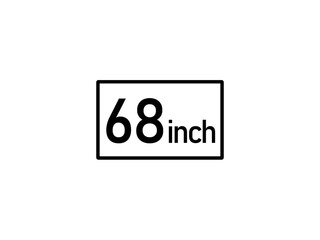 68 inches icon vector illustration, 68 inch size