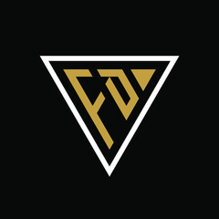 Initial letter FD triangle logo design