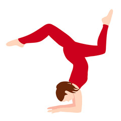 healthy lifestyle yoga sports harmony. Gymnastics, stretching. asana. Vector image of a girl who does yoga.