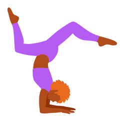 healthy lifestyle yoga sports harmony. Gymnastics, stretching. asana. Vector image of a girl who does yoga.