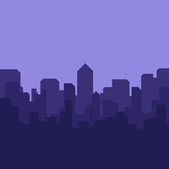 Fototapeta premium 1080 x 1080 Blue City Silhouette with Blue Sky. City Building Silhouette, City Building, Cityscape, City Silhouette, City Architecture, Town Square.