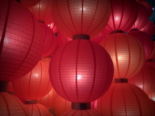 Red lantern, bright colors, beautiful and comfortable looking.