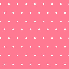 White spots seamless pattern on a pink background. Use for textile, wallpaper, cover, fabric, wrapping paper. Vector illustration in flat style.