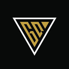 Initial letter GQ triangle logo design