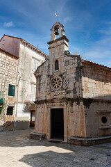 Fototapeta premium Church of Saint John in town Jelsa on island of Hvar, Croatia