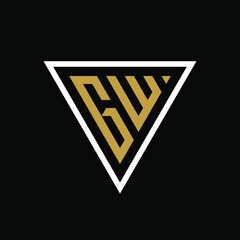 Initial letter GW triangle logo design