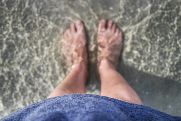 feet in water