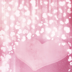 Abstract heart bokeh bright background with panetone pastel tones