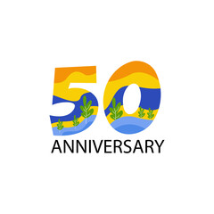 50 years anniversary celebration vector template design illustration