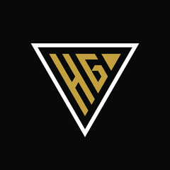 Initial letter HG triangle logo design