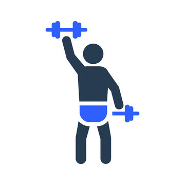 Dumbbell press exercise icon