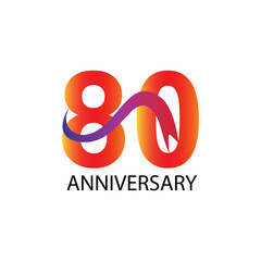 80 years anniversary celebration vector template design illustration