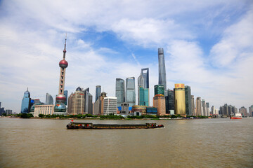 Naklejka premium Architectural scenery of Shanghai Bund, Shanghai, China