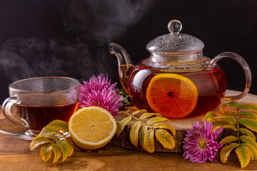 cup of tea and lemon