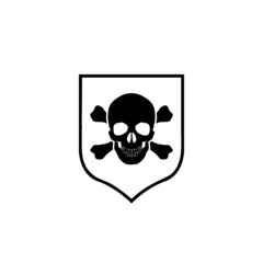 Shield Skull Icon Illustration Design isolated on white background