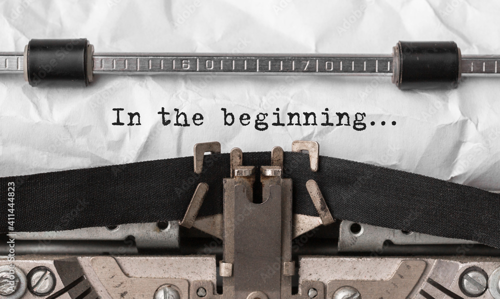 Poster text in the beginning typed on retro typewriter