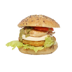 Hamburger isolé sur fond blanc