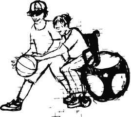  а disabled child and his friend