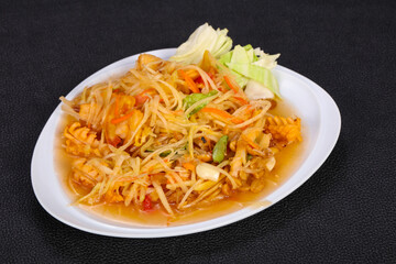Thai salad with papaya and prawn
