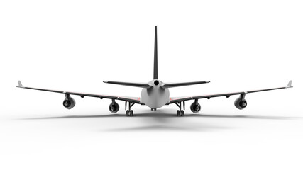3D rendering - back view airplane