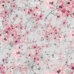 abstract orchid blossom seamless pattern