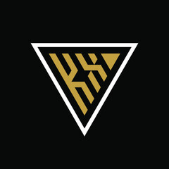 Initial letter KX triangle logo design