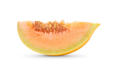 cantaloupe melon on white background