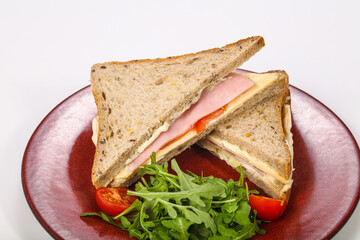 Sandwich with ham and cheese
