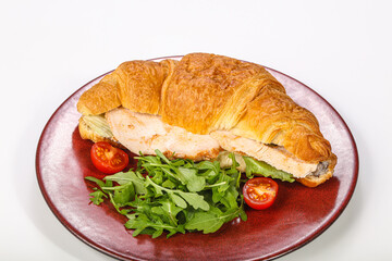 Fresh Croissant with chicken breast