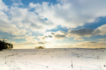 winter cold sky with clouds