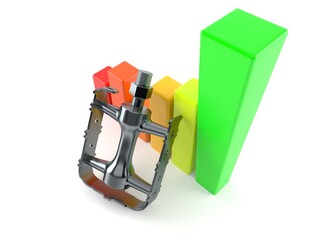 Naklejka premium Bicycle pedal with chart