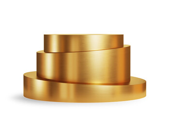 Empty metal podium for display product isolated with clipping path.