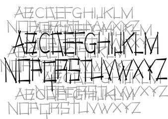 Modern horror font - vector english alphabet