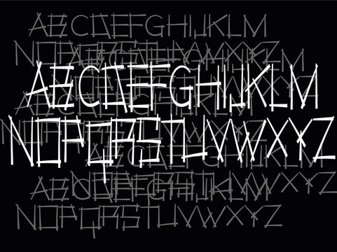 Modern horror font - vector english alphabet
