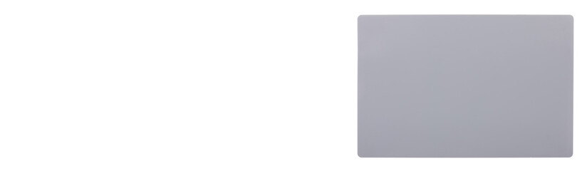 Grey kitchen chopping board isolated on white background.